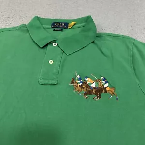 Polo Ralph Lauren Shirt Mens Extra Large Green Polo Stampede Pony Preppy Adult - Picture 1 of 12