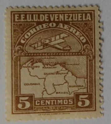 Sello de correo aéreo de Venezuela, 1930, sc#C1, como nuevo, LH, OG, primera serie Foto 1 de 2