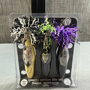 Disney Villians Writing Pen Set. Limited Edition 1 Of 5000 Set Of 3 Villains - Picture 1 of 12