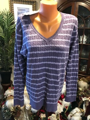 Nuevo con etiquetas $36 Laura Scott suéter cable púrpura talla XL Foto 1 de 4