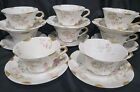 THEODORE HAVILAND LIMOGES FRANCE 8 tasses & 8 SOUCOUPES LOT MUQUEUX 144 ROSES&OR