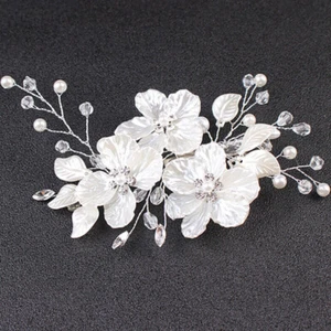 Crystal Hair Clip Wedding Flower Bride Headwear Hair Acces Hair Pins Bridal - Picture 1 of 10