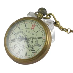 Mens Vintage Full Copper Hand-Wind Mechanical Second&24hours Sub-dials - Picture 1 of 6