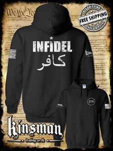 Infidel 2-Sided Hoodie - USA Patriotic Freedom Military Pro Gun Rights - Picture 1 of 3