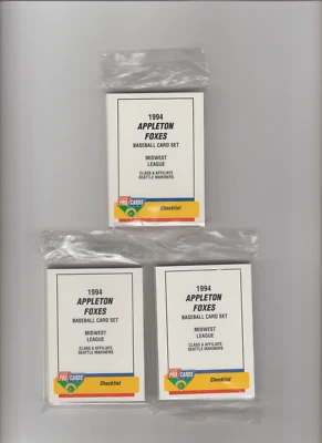 ПРОФЕССИОНАЛЬНЫЕ БЕЙСБОЛЬНЫЕ КАРТОЧКИ 1994 FLEER APPLETON FOXES 3 ЗАПЕЧАТАННЫХ НАБОРА АЛЕКС РОДРИГЕС - Изображение 1 из 2