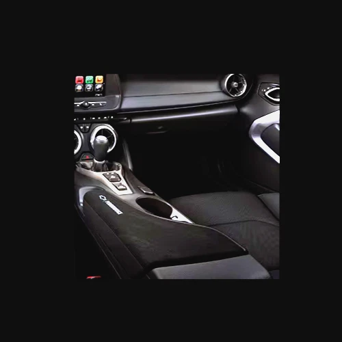 2016-2024 Chevrolet Camaro Arm Rest Black Gray Stitching w/ Script 84092727 OEM - Image 1 of 1