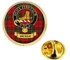 Lapel Pin Badge MacAulay Scottish Clan Crest Brass Finish Scottish Made