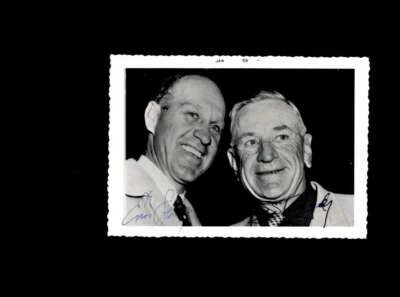 Enos Slaughter Casey Stengel JSA Coa Signed Vintage 4x5 1950`s Original Photo  - Image 1 of 3