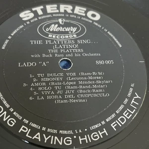 THE PLATTERS | CANTAN En ESPAÑOL | LP | RARE | MERCURY 880005 1958 NO Cover - Picture 1 of 3