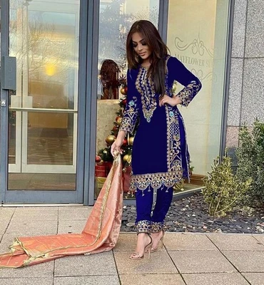 Vestido paquistaní Salwar Kameez listo para usar trajes indio boda fiesta bollywood Foto 1 de 4