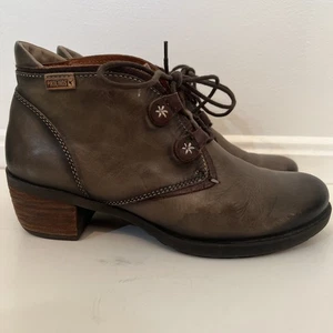 Pixolinos stivaletti comodi allacciati tacco 39 pelle verde salvia - Foto 1 di 10