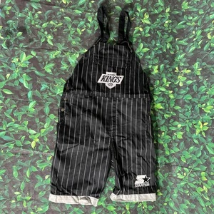 Vintage Starter 1990s Los Angeles Kings Overalls Pin Stripe Size Large Rare - Picture 1 of 18