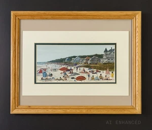 Impresión costera firmada por R. N. Cohen Higgins Beach 1998 - arte mate y enmarcado - Imagen 1 de 16