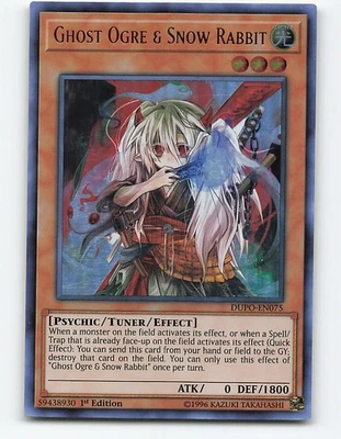 Ghost Ogre & Snow Rabbit #DUPO-EN075 Ultra Rare 1st Edition Yugioh Card - Image 1 of 2