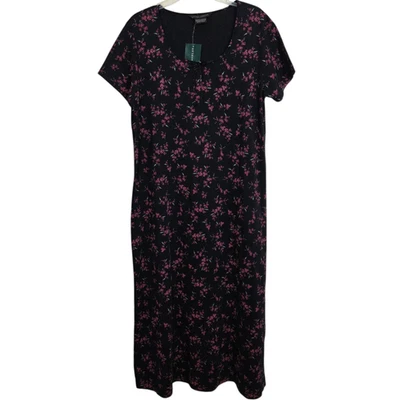 Nuevo con etiquetas Vestido Camisa Maxi Floral Oscuro Laura Ashley Vintage Talla XL Foto 1 de 4