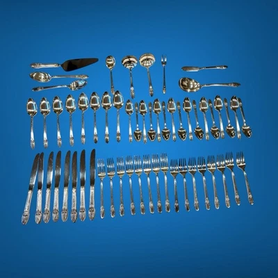 1847 Rogers Bros First Love Silverware Service For 8 & Serving Pieces 57 Pieces - Image 1 of 4