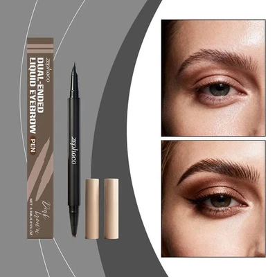 Dual-Ended Microblading Eyebrow Pencil for Women, 2 in 1 Liquid Eyebrow Pencil  - Image 1 of 4