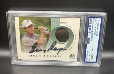 GARY PLAYER PSA/DNA  2002 SIGNED AUTOGRAPH FRONT NINE FABRICS CARD SLABBED #F9S - Image 1 of 2