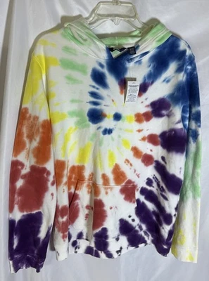 Lands End Boys XXL Husky Tie Dye Sudadera con Capucha Talla 18H-20H Sudadera Arco Iris Nueva con Etiquetas Foto 1 de 4