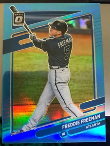 2021 PANINI OPTIC CAROLINA BLUE PRIZM FREDDIE FREEMAN ATLANTA BRAVES #1/50 #123 - Foto 1 di 2