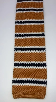 Stafford Essentials Corbata Tejida Punta Cuadrada Óxido Azul Marino Blanco Rayas 55” x 2.5” Foto 1 de 4