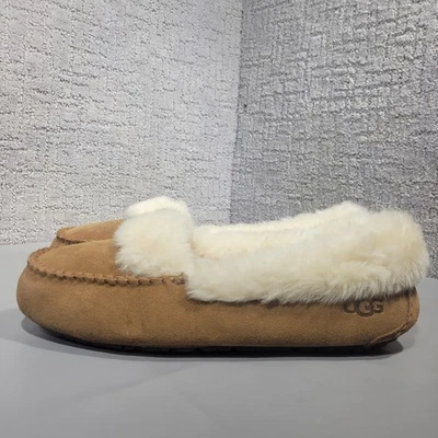 UGG Dakota Spill Seam Women's Size 11 Chestnut Suede Shearling Slippers 1112301 - Image 1 of 4