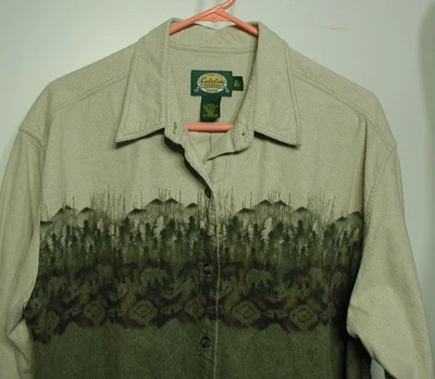 Camisa para mujer 100 % algodón franela Cabela's botón oso XL Foto 1 de 4