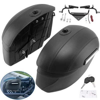 Hard Saddlebags & Heavy Duty Mounting Kit For Harley Sportster 883 1200 2004-25 Foto 1 de 4