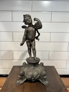 Antique Cupid Statue Lamp Base Art Nouveau - Picture 1 of 20