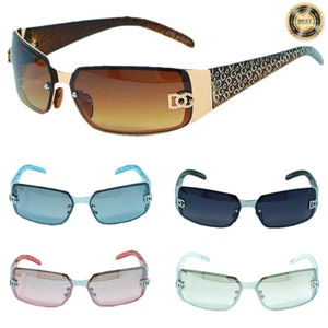 Mens Womens Wrap Oval Rectangular Sunglasses Designer Shades Fashion Eyewear - Picture 1 of 9