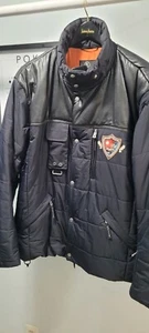 Bogner Embroidered Black Leather Orange Lining Vintage Zip Ski Jacket - Size 46 - Picture 1 of 6