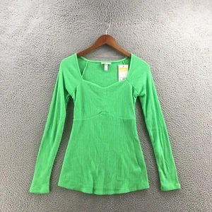 Isabel Maternidad Corsé Manga Larga Acanalado Mujer Pequeño Pullover Verde NUEVO - Imagen 1 de 15