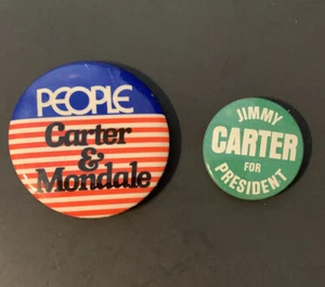 Jimmy Carter Walter Mondale 1976 Presidential Campaign Political Buttons - Picture 1 of 4
