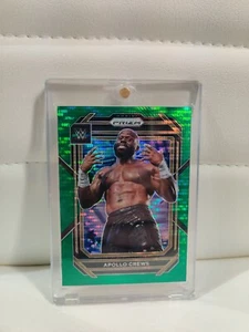WWE 2023 Apollo Crews PRIZM 12/25 GREEN HOLO Trading Card W/ Protector NXT - Picture 1 of 4