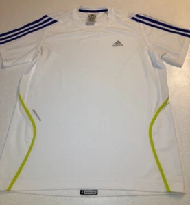 Adidas Response Mens S Running Shirt White Blue Yellow Clima Training Tee S/S - Picture 1 of 5