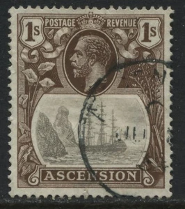 Ascension 1924 KGV 1/ brown & grey used - Picture 1 of 1