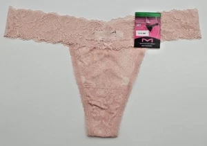 Maidenform Luxurious Lace Thong Panty Size 7 L PINK Paisley Print DMESLT Sexy - Picture 1 of 5