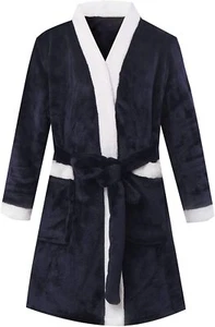 Children Flannel Bathrobe Soft Dressing Gown Coral Fleece Robes for Boys Girls - Picture 1 of 27