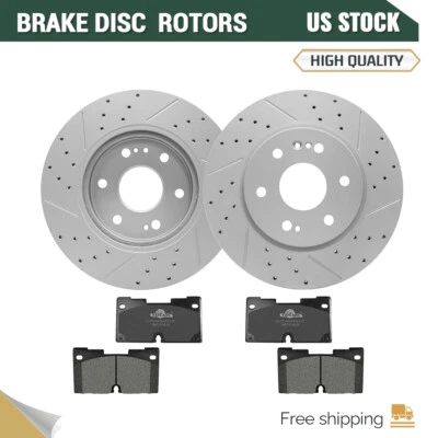 Front Drilled Rotors & Ceramic Pad For Chevrolet Suburban Tahoe GMC Sierra 1500 - Image 1 of 4