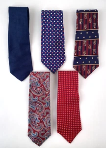 Vintage Tommy Hilfiger Men's Silk Necktie Geometric Pattern Lot of 5 - Picture 1 of 5