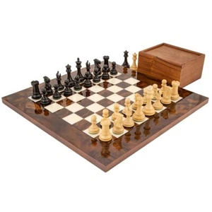 Highclere Ebony and Walnut Luxury Chess Set - Picture 1 of 7
