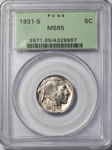 1931-S Buffalo Nickel PCGS MS65 Cover