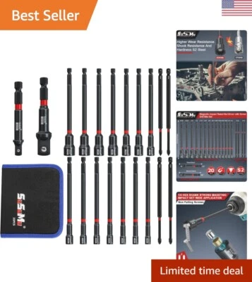 Premium Magnetic Nut Driver Set with Impact Socket Adapter & Phillips Drill Bits - Image 1 of 4