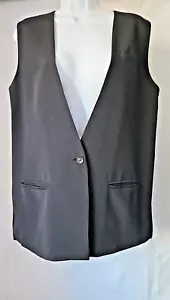 ELIZABETH AND JAMES Sz 8 Black Silk Vest Top, Open Sides/Button.$395 - Picture 1 of 12