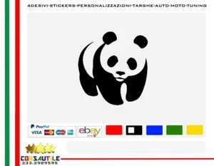 2X ADESIVO PANDA ORSO WWF AMBIENTE PRESPAZIATO IN VINILE - Imagen 1 de 3