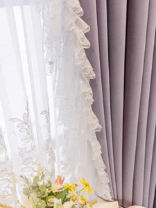 Custom Gorgeous American princess purple thick velvet cloth curtain drape C1845 - Picture 1 of 12