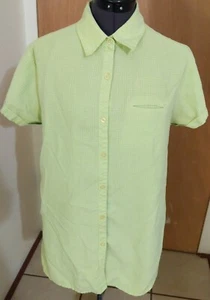 Duo Maternity Green Plaid Button Up Short Sleeve Shirt Sz M - Picture 1 of 10