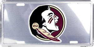 FLORIDA STATE SEMINOLES CAR TAG CHROME LICENSE PLATE ST METAL SIGN UNIVERSITY - Picture 1 of 5