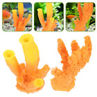  2 Pcs Fish Tank Landscaping Tabletop Accessories Artificial Coral