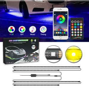 MICTUNING RGB Striscia LED Sotto Tubo Auto Sistema Sottoscocca Luce Neon 12V - Foto 1 di 10